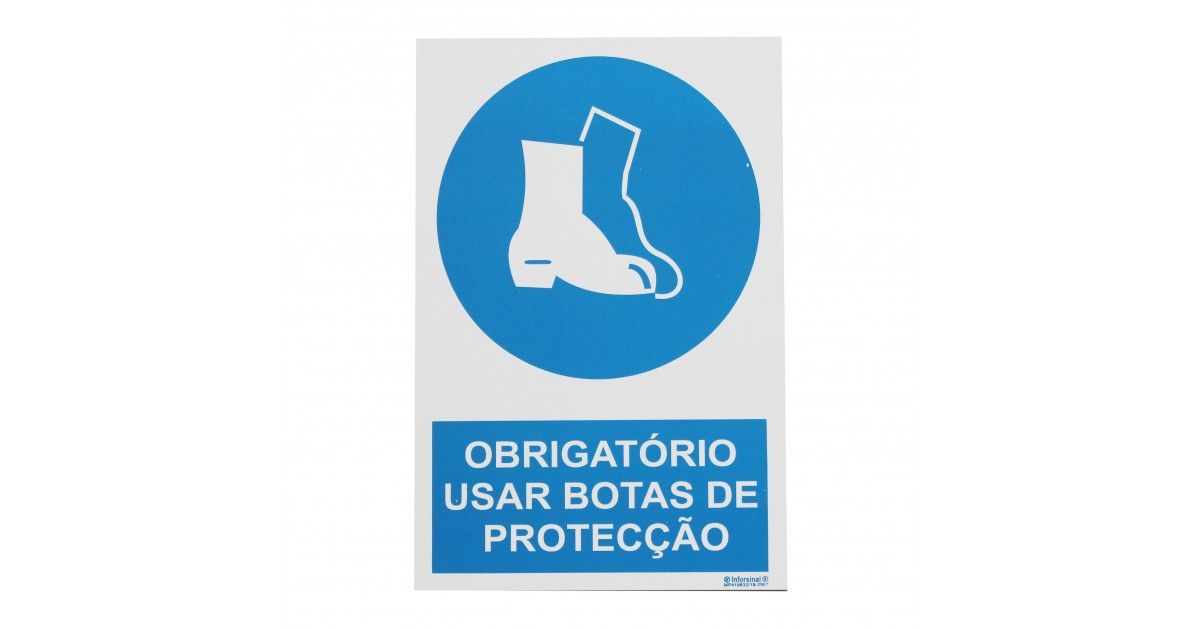 Sinal De Obrigatório Uso Botas Proteção Pvc Opaco Armazéns Reis 